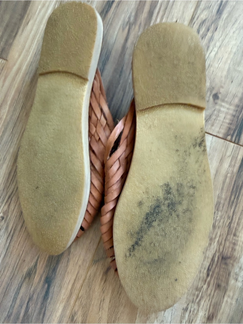 Espritu Women's Woven Leather hurache handmade Slide - Tan - Picture 5 of 5